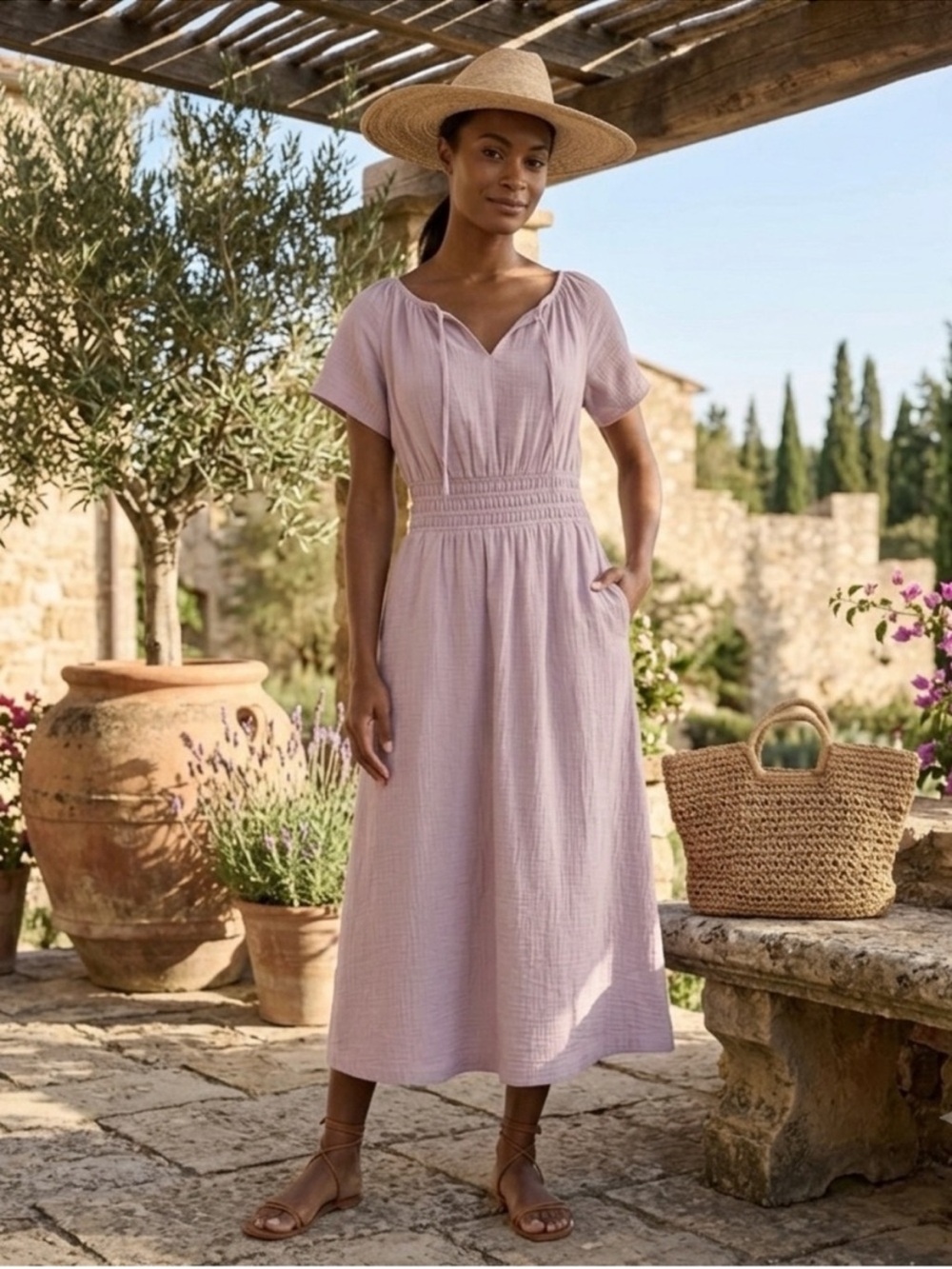 pact beach to brunch dress Coastal Double Gauze Boho Midi Cotton in L… renew Dessy Collection Style 2942 Size:dropshipping_ XL up to best